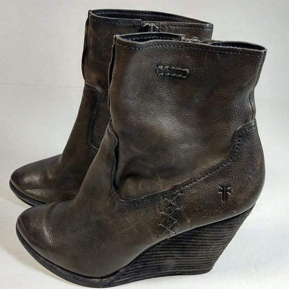 Frye Shoes - FRYE Cece Artisan Booties 8.5 Wedge Brown Leather